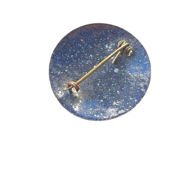 Austrian Folk Art Copper Enamel Brooch 1920s 30s Round 1.5  Austrian Folk Art Copper Enamel Brooch 1920s 30s Round 1.5” Hand-Painted Floral